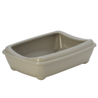 Moderna Arist-O-Tray Medium МОДЕРНАЯ АРИСТ-О-ТРЕЙ МЕДИУМ туалет с бортиком лоток для кошек, 43х31х12см, Теплый серый см., 43(Д) х 31(Ш) х 12(В) см см.