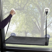 K&H Ez Mount Window Kitty Sill СПАЛЬНЕ МІСЦЕ на вікно для котів , Сірий см.