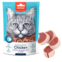 Wanpy Chicken Jerky & Codfish Sushi ВАНПІ СУШІ З КУРКОЮ ТА ТРІСКОЮ ласощі для котів , 0.08 кг.