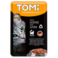 TOMi Superpremium Goose Liver ТОМИ ГУСАК ПЕЧЕНЬ консервы для кошек, влажный корм, пауч 100г, 0.1 кг.
