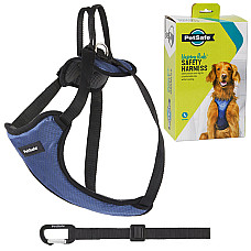 PetSafe Happy Ride Safety Harness ПЕТСЕЙФ ШЛЕЯ БЕЗПЕКИ в автомобіль для собак , L см., для собак вагою 22,4-34 кг см., Чорно-синій см.