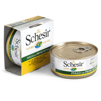 Schesir Chicken with Ham ШЕЗИР КУРИНОЕ ФИЛЕ С ВЕКОМ в желе натуральные консервы для собак, влажный корм, банка 150г, 0.15 кг.