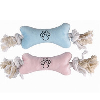 Flamingo Puppy Plush Bone ФЛАМИНГО ПЛЮШОВАЯ КОСТЬ НА КАНАТЕ мягкая игрушка для щенков, 22х7,5х4 см см.