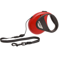 Flamingo Dogx2GO Cord М ФЛАМИНГО КОРД поводок рулетка для собак до 20кг, световозвращающий шнур 8м, Красный см.