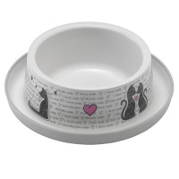 Moderna Trendy Dinner Cats in Love МОДЕРНА ЗАКОХАНІ КОТИ миска для котів, 350мл , Білий см., 0.35 л., 17x17x5,3 см см.