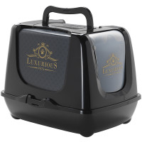 Moderna Trendy Cat Luxurious МОДЕРНА ЛАКШЕРІЗ закритий туалет для котів , Чорний см., 57,3х44,4х43,8 см см.