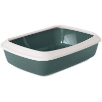 Savic Iriz Nordic Litter Tray САВІК АЙРІЗ НОРДІК лоток туалет з бортиком для котів, 50х37х13см , 50(Д)x37(Ш)x13(В) см см., Cіро-зелений см.