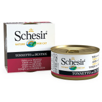 Schesir Tuna with Dentex ШЕЗИР ТУНЕЦ С ЗУБАНОМ в желе натуральные консервы для кошек, влажный корм, банка 85г 0.085 кг.