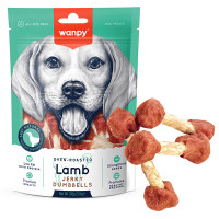 Wanpy Lamb Jerky Dumbell ВАНПИ ВЯЛЕНЫЙ АГНЕЦ КОСТЬ-ГАНТЕЛЬ лакомство для собак , 0.1 кг., ягненок, утка кг.