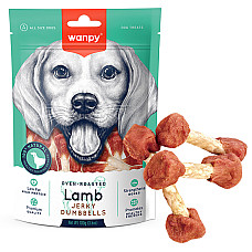 Wanpy Lamb Jerky Dumbell ВАНПІ В’ЯЛЕНЕ ЯГНЯ КІСТКА-ГАНТЕЛЬ лакомство для собак , 0.1 кг., Ягня, качка кг.