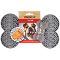 Flamingo Lick Pad Yummee ФЛАМИНГО ЛИЗАЛЬНЫЙ КОВРОК антистресс для собак и кошек , L: 29,8(Д) х 17,5(Ш) х 2,5(В) см см., Серый см.