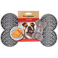 Flamingo Lick Pad Yummee ФЛАМІНГО ЛИЗАЛЬНИЙ КИЛИМОК антистрес для собак і котів , L: 29,8 (Д) х 17,5 (Ш) х 2,5 (В) см см., Сірий см.