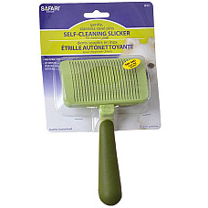 Safari Self-Cleaning Brush САФАРИ ПУХОДЕРКА СЛИКЕР с самоочищением для собак и кошек, средний см., 10,5Х6,5 см см.