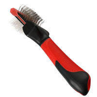 Flamingo Soft Slicker Brush 2in1 ФЛАМИНГО СЛИКЕР МЯГКИЙ 2в1 пуходерка для собак малых и средних пород, S/M см.