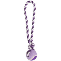 Flamingo Cotton Rope With Tennis Ball ФЛАМИНГО МЯЧ НА КАНАТЕ игрушка для собак, S см., 6х6х40 см см.