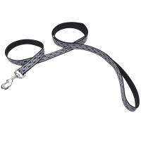 Coastal Lazer Brite Reflective Leash КОСТАЛ ЛАЗЕР БРАЙТ світловідбивний повідець для собак, 1.6смХ1.2м , Чорна ланка см., 1,6 см х 1,2 м см.