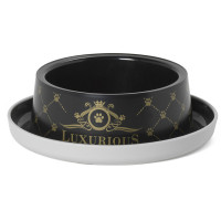 Moderna Trendy Dinner Luxurious МОДЕРНА ЛАКШЕРІЗ миска для котів і собак , Чорний см., 0.35 л., 17x17x5,3 см см.