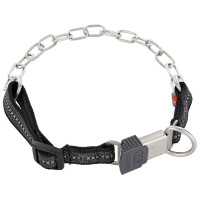 Sprenger Adjustable Collar with Assembly Chain СПРЕНГЕР РЕГУЛИРУЕМЫЙ ОШЕЙНИК с нейлоном для собак, среднее звено, нержавеющая сталь, Черный – нерж. сталь матовая см., 3 мм, 55-60 см см.