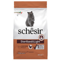 Schesir Cat Sterilized & Light ШЕЗІР СТЕРИЛІЗОВАНІ ЛАЙТ КУРКА сухий монопротеїновий корм для стерилізованих котів, для котів схильних до повноти , 0.4 кг., Пакунок см.