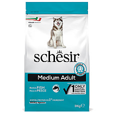 Schesir Dog Medium Adult Fish ШЕЗІР ДОРОСЛИЙ СЕРЕДНІХ РИБА сухий монопротеїновий корм для собак середніх порід , 3 кг., Пакунок см.