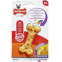 Nylabone Extreme Chew Cheese Bone НИЛАБОН СЫРНАЯ КОСТЬ жевательная игрушка для собак, вкус сыра, XS, для собак до 7 кг см., творог см., 7,5x3,5x1 см см.