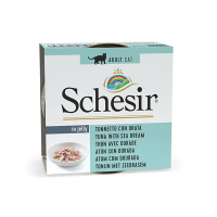 Schesir Tuna with Dorada ШЕЗИР ТУНЕЦ С ДОРАДОЙ в желе натуральные консервы для кошек, влажный корм, банка 85г 0.085 кг.