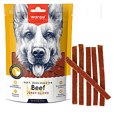 Wanpy Soft Beef Jerky Slices ВАНПІ В’ЯЛЕНА ЯЛОВИЧИНА З КАЧКОЮ СЛАЙСИ лакомство для собак , 0.1 кг., Яловичина кг.