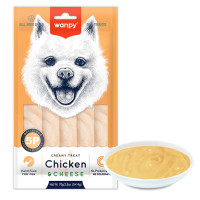 Wanpy Creamy Lickable Treat Chicken&amp;Cheese ВАНПИ КУРКА СЫР редкое лакомство для собак , 0.07 кг., в упаковке 5 стиков по 14 г см.