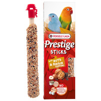 Versele-Laga Prestige Sticks Small Parrot Nuts & Raisin topping ВЕРСЕЛЕ-ЛАГА ПРЕСТИЖ ГОРІХИ ТА РОДЗИНКИ ласощі для хвилястих папуг 2х30г , 0.06 кг., в пакунку 2 шт. х 30 г см.