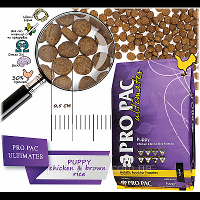 Сухий корм для цуценят Pro Pac DOG Puppy Chicken Brown Rice Formula 20 Kg