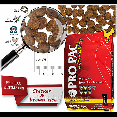 Сухий корм для собак Pro Pac DOG Chicken Brown Rice Formula 20 кг