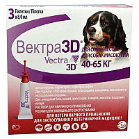 Капли Ceva Vectra 3D Вектра 3Д от блох и клещей, для собак 40 – 65 кг, 8 мл (1 пипетка)