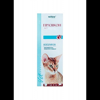 Антигельминтные таблетки Vetbio Празикон Кет для кошек, 10 шт