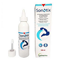 Розчин Vetoquinol Sonotix Сонотікс для промивання вух кішок і собак, 120 мл