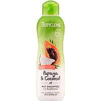 Шампунь-кондиционер TropiClean Shampoo Papaya & Coconut 2-in-1 "Папайя и кокос" увлажняющий для собак и кошек, 355 мл