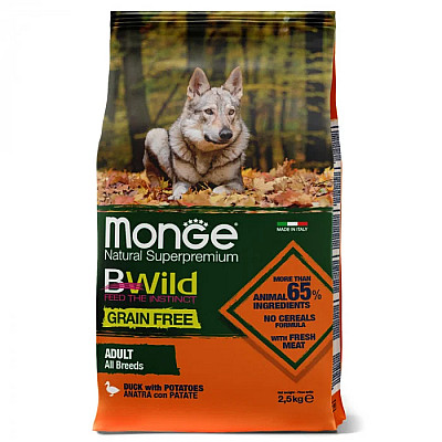 Сухий корм для собак Monge Dog Bwild Grain Free качка, 2.5 кг