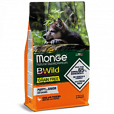 Сухий корм для цуценят Monge Dog Bwild Grain Free Puppy & Junior качка, 2.5 кг