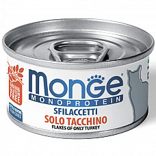 Вологий корм для котів Monge Cat Monoprotein м'ясні пластівці індичка, 80 г