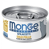 Вологий корм для котів Monge Cat Monoprotein м'ясні пластівці курка, 80 г