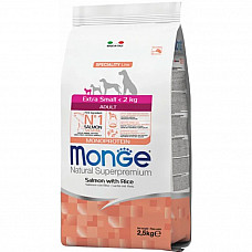 Сухий корм для собак Monge Dog Extrasmall Adult лосось з рисом, 2.5 кг