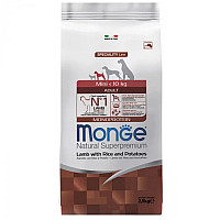 Сухой корм для собак Monge Dog Mini Adult ягненок, рис и картофель, 2.5 кг