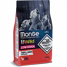 Сухий корм для цуценят Monge Dog Bwild Low Grain Puppy & Junior оленина, 2.5 кг