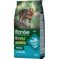 Сухий корм для котів Monge Cat Bwild Grain Free Sterilised тунець, 1.5 кг