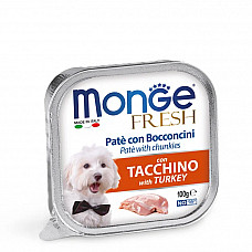 Вологий корм для собак Monge Dog Fresh з індичкою, 100 г