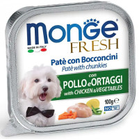 Вологий корм для собак Monge Dog Fresh з куркою та овочами, 100 г