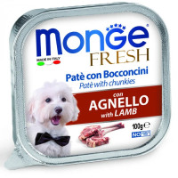 Влажный корм для собак Monge Dog Fresh с ягненком, 100 г