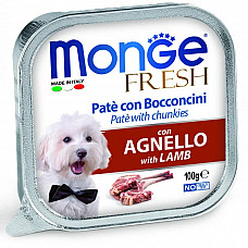 Вологий корм для собак Monge Dog Fresh з ягням, 100 г