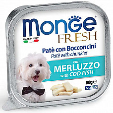 Вологий корм для собак Monge Dog Fresh з тріскою, 100 г