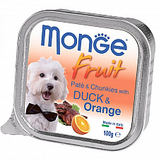 Вологий корм для собак Monge Dog Fruit з качкою та апельсином, 100 г