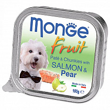 Вологий корм для собак Monge Dog Fruit з лососем та грушею, 100 г